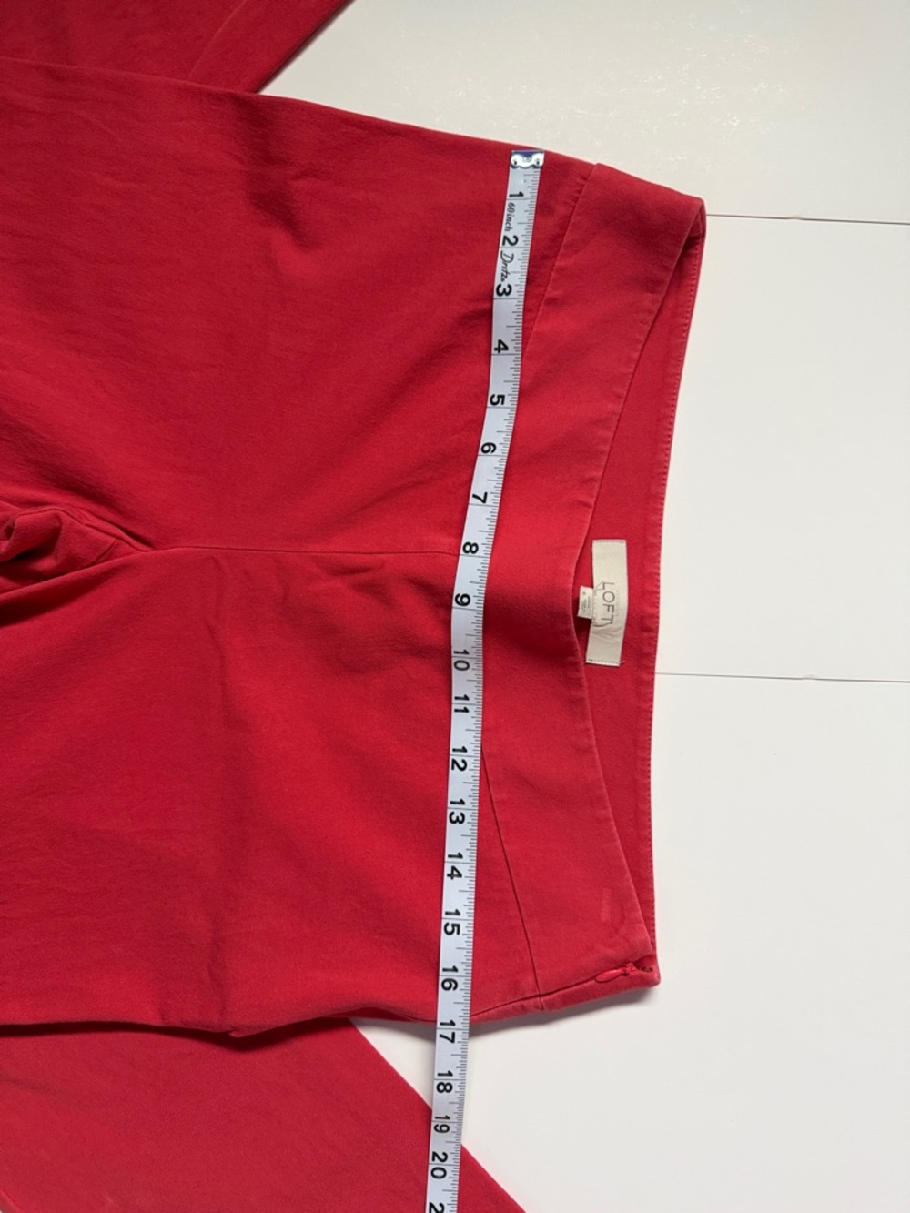 LOFT Red Capri Pants with Straight Leg - Picture 3 of 6